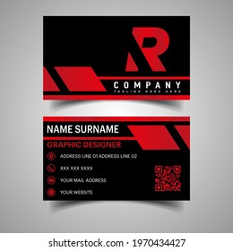 Modern Dark Creative and Clean Business Card Template - Vector