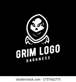 Modern Dark Esport Gaming Mascot Logo Design Vector of  Grim or Skull
