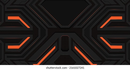 Modern dark gaming background with orange neon light panel