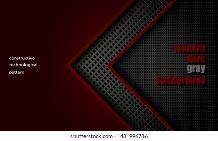 modern dark gray background. constructive technological pattern