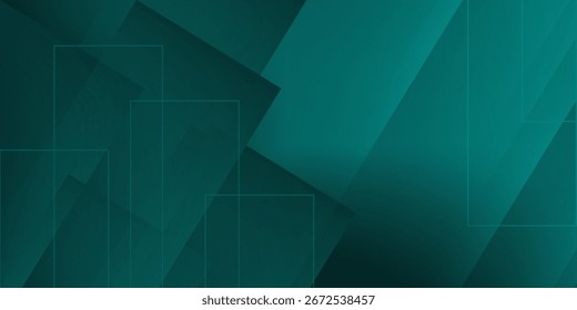 Modern dark green abstract geometric background. Vector illustration for presentation design with futuristic corporate concept