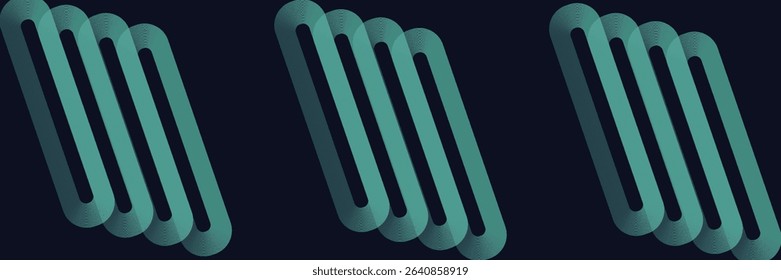 Modern dark green abstract horizontal banner background with glowing geometric lines.Suitable for covers, brochures, presentations, flyers. vector