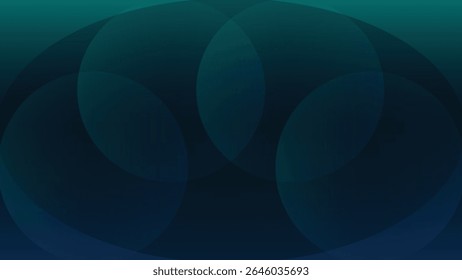 Modern dark green and blue gradient background with abstract screen circles vector illustration