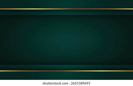  modern dark green luxury with gold lines premium with copy space background decoration