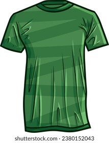 Modern dark green men's t-shirt cartoon illustration