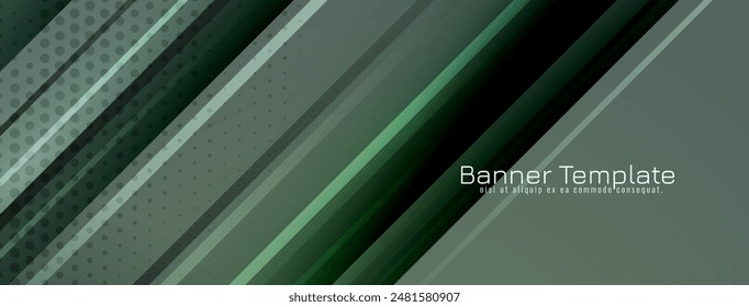 Moderno Vector de diseño de Anuncio decorativo con patrón de rayas verde oscuro
