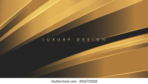 Modern dark Luxury Background With Golden plates creating dynamic composition