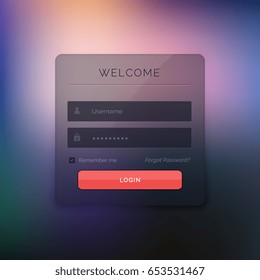 modern dark member login form template ui design