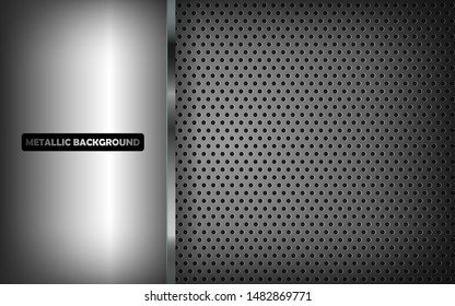 Modern dark metallic background overlap layer with abstract style for design template. Vector illustration.
