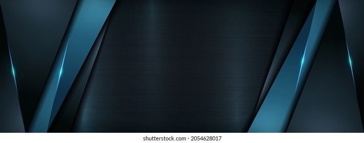 Modern Dark Navy Background with Futuristic Overlap Layered Style Concept.
