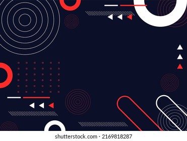 Modern dark navy blue abstract memphis style geometric shape background