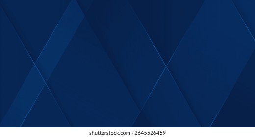 Fundo de padrão abstrato azul-marinho escuro moderno. Forma geométrica. Linha triângulo dobra polígono diamante 3D simples abstrato moderno