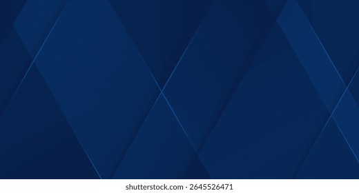 Fundo de padrão abstrato azul-marinho escuro moderno. Forma geométrica. Linha triângulo dobra polígono diamante 3D simples abstrato moderno