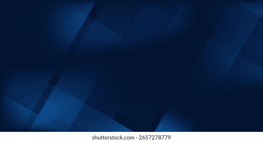 Moderner dunkler marineblauer, silberner abstrakter Musterhintergrund. Geometrische Form. Liniendreieck, Vektorabstrakt