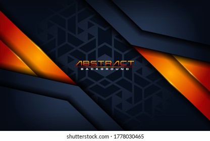 Modern dark navy with futuristic orange lines color combination.