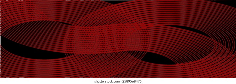 Modern dark red abstract horizontal banner background with glowing geometric lines.Suitable for covers, brochures, presentations, flyers. vector.