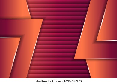modern dark red and orange polygonal illustration, which consist of triangles and horizontal pattern. Geometric background in Origami style. Triangular design for your business.