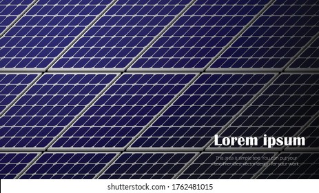 Modern dark solar cell background in full HD size, technology concept, vector template for your design work, presentation, website or others.