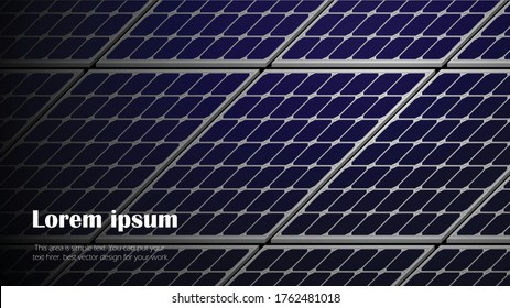 Modern dark solar cell background in full HD size, technology concept, vector template for your design work, presentation, website or others.