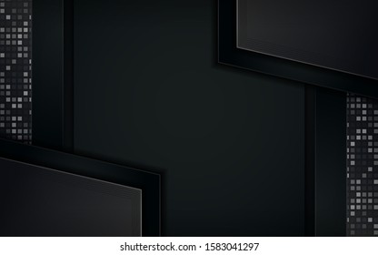 Modern dark tech digital background with abstract style and overlap layer. 
