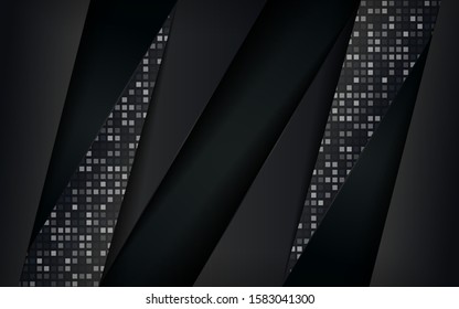 Modern dark tech digital background with abstract style and overlap layer. 