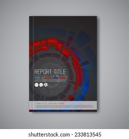Modern Dark Vector abstract brochure / book / flyer design template with abstract shape