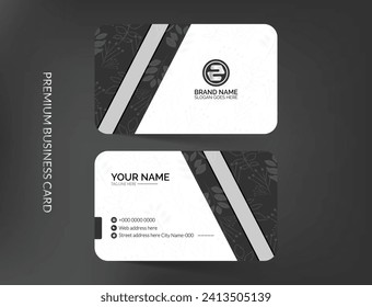 Modern dark and white business card template design,Professional visiting card template layout