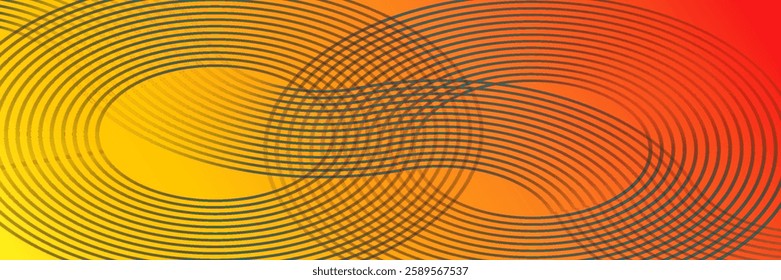 Modern dark yellow abstract horizontal banner background with glowing geometric lines.Suitable for covers, brochures, presentations, flyers. vector.