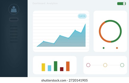 Moderne Dashboard Analytics-Schnittstelle mit Geschäftsdatendiagrammen und -grafiken