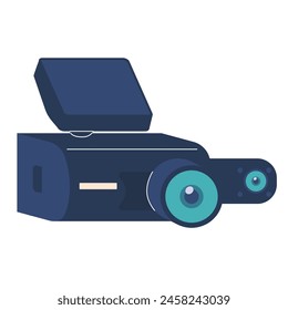 Cámara De Tablero Moderna Aislada Sobre Fondo Blanco. Dispositivo Moderno Para Mejorar La Seguridad Del Vehículo Y Monitorear La Carretera