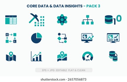Modern data analytics icons bundle with clean, minimal style. Perfect for dashboards, reports, mobile apps, and business presentations. Fully editable and scalable vectors.