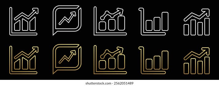 Modern Data Analytics Icons: Growth and Insights