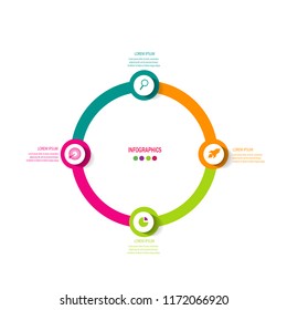 Modern data chart timeline infographic element template with bright color design vector