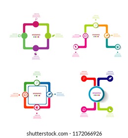 Modern data chart timeline infographic element template with bright color design vector