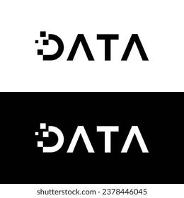 Modern Data Logo Design. Black and White Logo. Usable for Business Logos. Flat Vector Logo Design Template