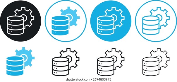 Moderno conjunto de iconos de gestión de datos con respaldo en la nube, análisis y almacenamiento digital seguro. Perfecto para TI, tecnología y proyectos relacionados con negocios.
