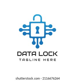 modern data privacy lock vector logo design
