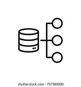 Modern database line icon. Premium pictogram isolated on a white background. Vector illustration. Stroke high quality symbol. Database icon in modern line style.