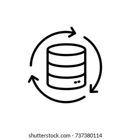 Modern database line icon. Premium pictogram isolated on a white background. Vector illustration. Stroke high quality symbol. Database icon in modern line style.
