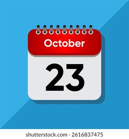 Modern Date Icon – October Calendar Template in Flat Style