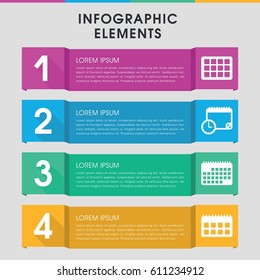 Modern date infographic template. infographic design with date icons includes calendar. can be used for presentation, diagram, annual report, web design. 