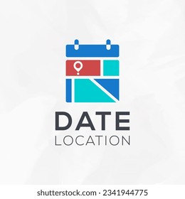 Modern date location logo design vector template