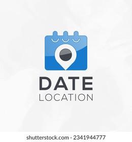 Modern date location logo design vector template