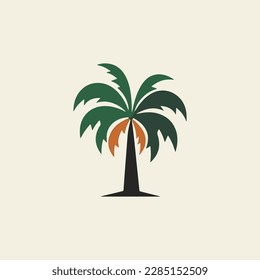 logotipo vectorial de la palmera de fecha moderna