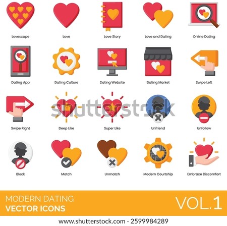 Modern Dating Illustration Vector icons