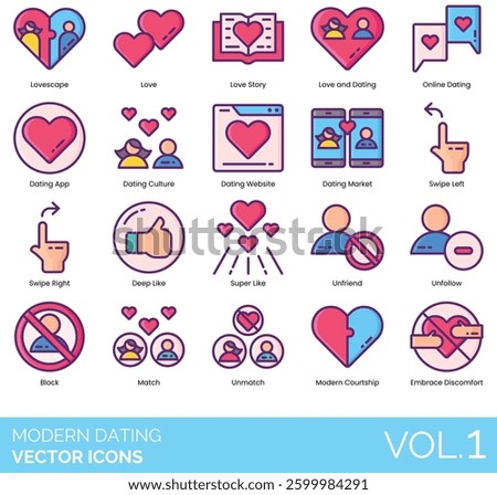 Modern Dating Illustration Vector icons