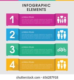 Modern daughter infographic template. infographic design with daughter icons includes family. can be used for presentation, diagram, annual report, web design.