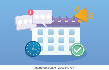 Modern day of dating concept.on blue background.Vector Design Illustration.