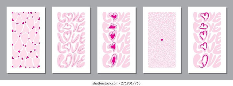 Modern Valentine’s Day love collection featuring stylish romantic cards and backgrounds. Clean, contemporary design perfect for love-themed projects.