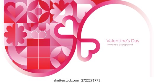 Dia dos Namorados Moderno Romântico Fundo com Pink Hearts Gift Card Modelo